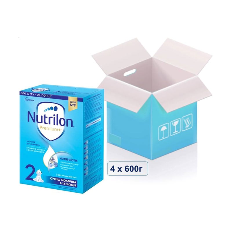 Суха молочна суміш Nutrilon Premium+ 2, 6-12 місяців, 4*600 г